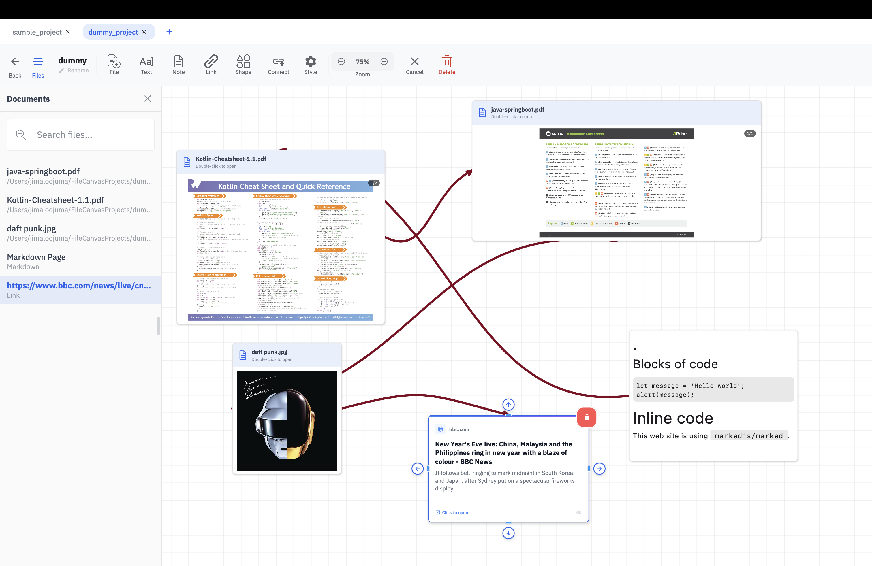FileCanvas Interface